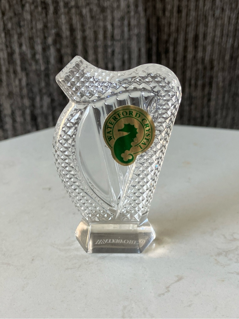 Waterford Crystal Glass Miniature Harp Brilliant Shine With Original Label 2.75”